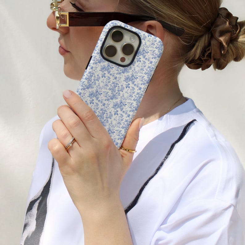 iPhone 17 Air Case Coquette Handyhülle Handyhülle Blaue Schleife Handyhülle iPhone 16 Pro Max iPhone 14 Hülle Gingham Blaue Schleife Bild 13