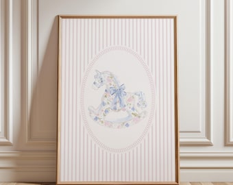 PHYSICAL PRINT Baby Girl Wall Art Chinoiserie Nursery Girly Nursery Wall Art Coquette Nursery Decor Grandmillenial Print Pink Nursery Print