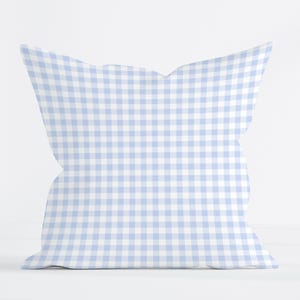 Almohada de cuadros azules Decoración de guardería de cuadros azules Habitación de niño de cuadros azules Funda de almohada azul y blanca Funda de almohada a cuadros azules