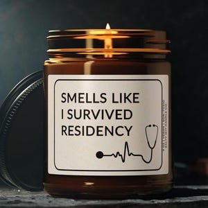 Residency Candle Survivor Candle Finishing Residency Gift Ideas Medical Residency Graduation Gift Pediatric Residency Grad Gift Med School