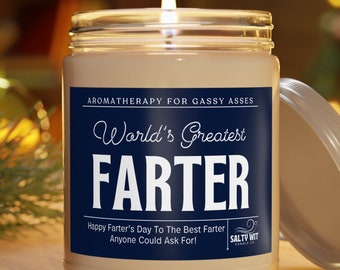 Funny Father's Day Candle, World's Greatest Farter Candle, Dad Fart Gifts, Fart Candle, Dad Humor Gifts, Father's Day Gift For Husband