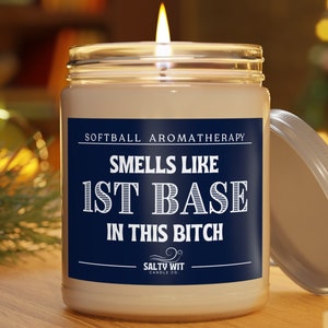 Softball Candle | 1st Base | Softball Gift | College Softball | Softball Player | Softball Mom | Fast Pitch | Softball Coach | Coed Softball
