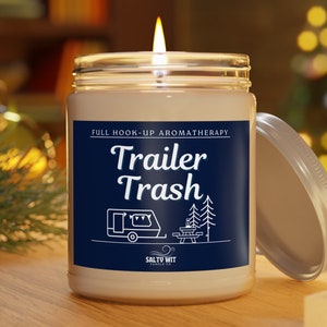 Camping Candle | RV Gifts | Camper Decor | Trailer Trash | Camping Gift Box | RV Accessories | Camping Gift For Her | Funny RV Sign | Candle