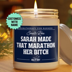 Custom Marathon Gift | Marathon Candle | Marathon Gift | Personalized Gifts For Runners | Run Gift | Marathon Runner | First Marathon Gift