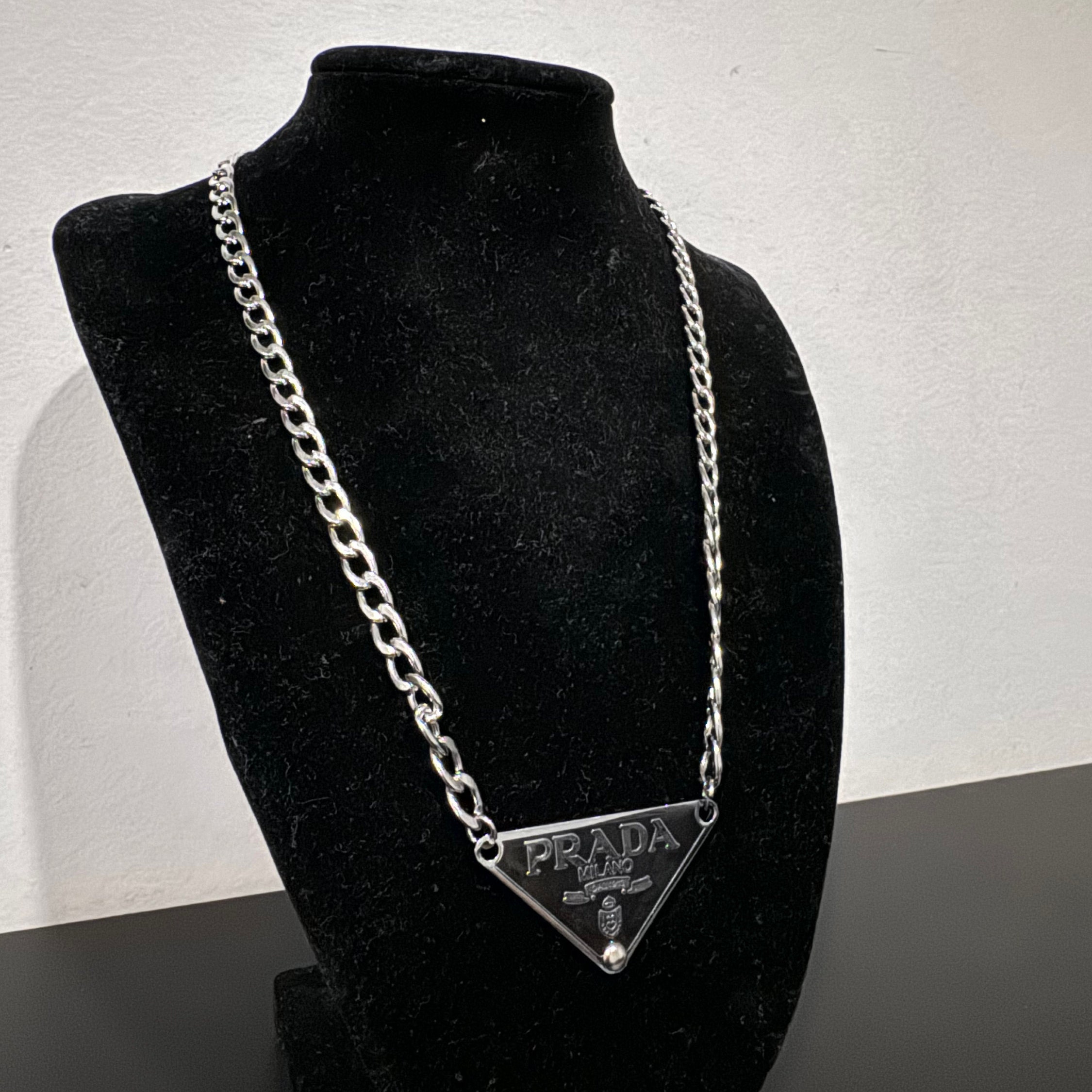 Prada block necklace deals