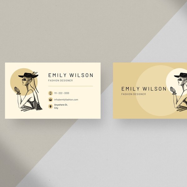 Fashion  Designer Business Card, Business Card Design for Designer, 3*2.5 inc Custom Business Card Template