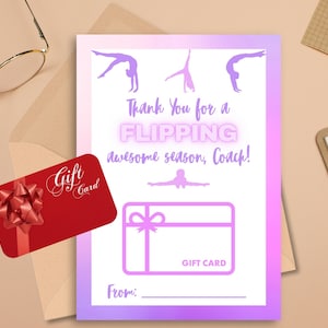 Gymnastics Coach Appreciation Gift Card Holder | Teacher Appreciation Gift | Gymnastics Coach Gift | Thank You Coach Printable | Acro