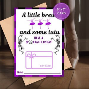 Porta-carta regalo per insegnante di danza classica per Halloween / Grazie insegnante di danza / Insegnante di danza / Insegnante di danza per Halloween / Stampabile per balletto