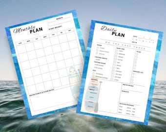 Fast Like A Girl | Fasting Planner Inserts | Intermittent Fasting Tracker | Daily Fasting | Monthly Fasting | That Girl Planner for Fasting