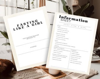 Fast Like A Girl Year Planner | Intermittent Fasting | Fast Track | Fasting Planner | Daily Fasting | Monthly Fasting | Planner for Fasting