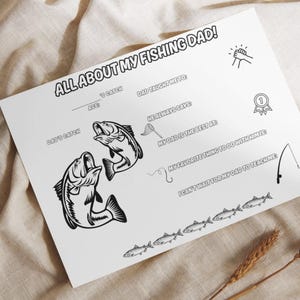 Father&#39;s Day Fishing Dad Placemat: Kids Coloring Page (Digital Download)