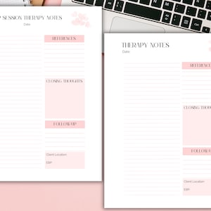 Therapy Session Notes | US Letter | A4 | Therapy Notebook | Planner Insert | Therapy Office | Therapist Note Taking | Mental Health Notes