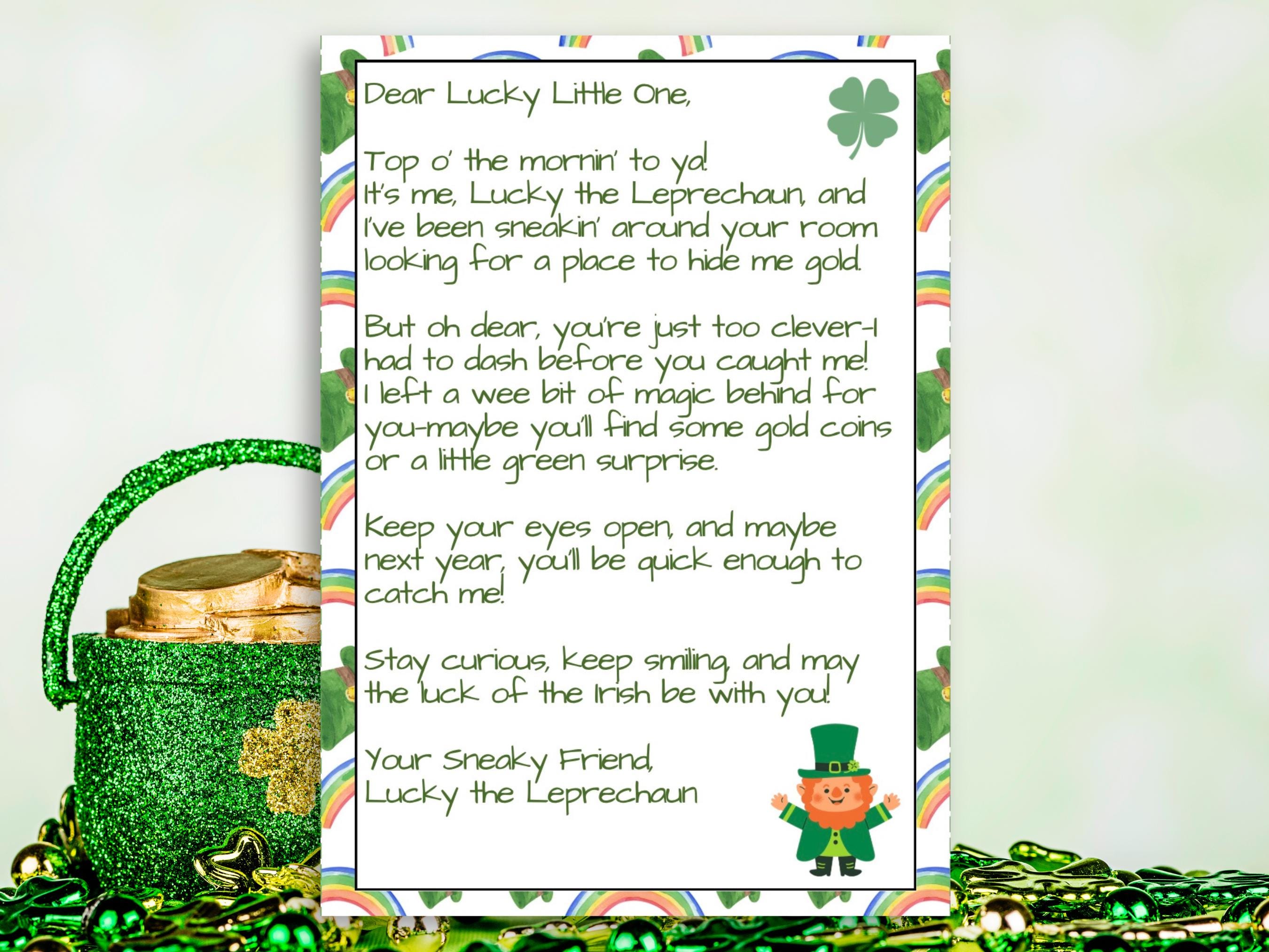 Leprechaun Note for Kids | Toddlers | St. Patricks Day | Leprechaun ...