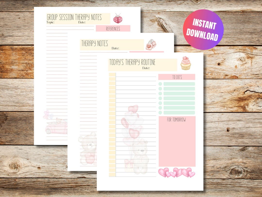 Note On Daily Routine Therapist Daily Routine & Session Notes Planner (digital Download) - Etsy
