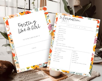 Fast Like A Girl Year Planner | Intermittent Fasting | Fast Track | Fasting Planner | Daily Fasting | Monthly Fasting | Planner for Fasting