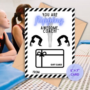 Gymnastics Coach Appreciation Gift Card Holder | Teacher Appreciation Gift | Gymnastics Coach Gift | Thank You Coach Printable | Acro