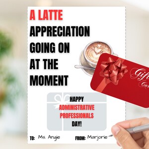 Administrative Professionals Day Gift Card Holder | Employee Appreciation | Employee Thank You Note | Staff Recognition | Gift for Her