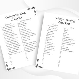 College Packing Checklist: Dorm Room Essentials (Digital Download)