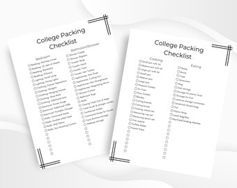 College Packing Checklist: Dorm Room Essentials (Digital Download)