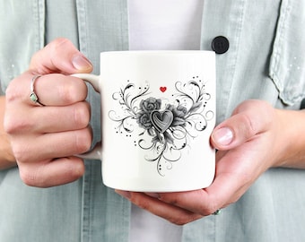 Couple Gifts Valentine's Day Mug For Gift Box For Her Birthday Gift Mug Heart Decor Mug Boyfriend Gifts For Husband Mug