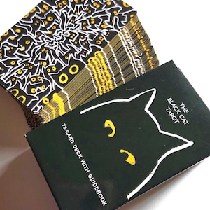 Baraja de Tarot del Gato Negro / Diseño Felino Travieso / 78 Cartas con Guía