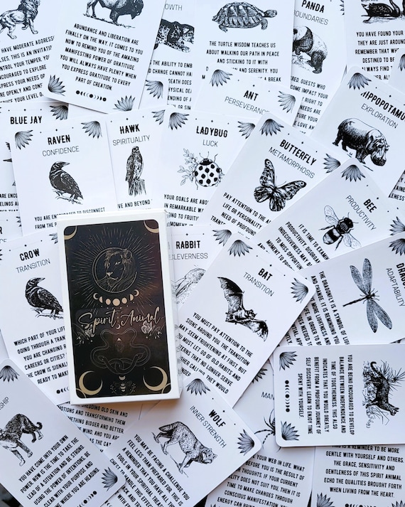 Spirit Animal Oracle Deck―black & White―misfit - Etsy