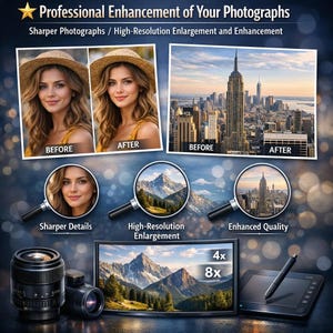 Professional Enhancement of Your Photographs / Sharper Photographs / High-Resolution Enlargement and Enhancement