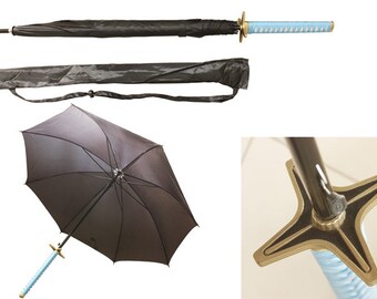 S2719 anime Bleach Hyourinmaru Hitsugaya Toshiro samurai sword umbrella 39.5" with shoulder bag black version