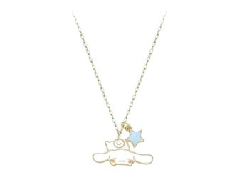 1pc Sanrio Sleeping Cinnamoroll with blue star adjustable necklace