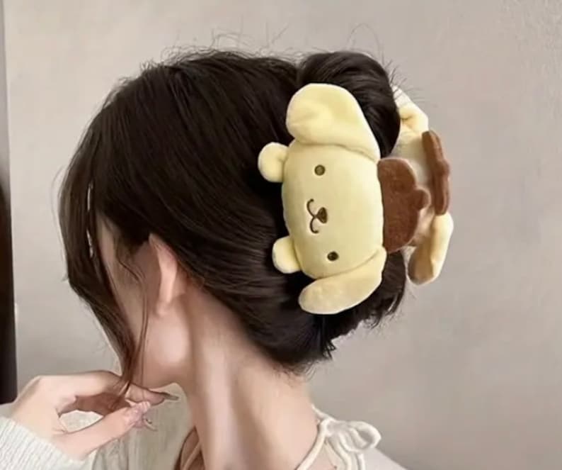 1pc. Sanrio Plush Hair Clip PomPom Purin image 1