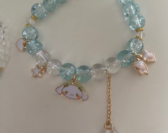 2pc/set Cute Clear Blue Cinnamoroll Bracelets