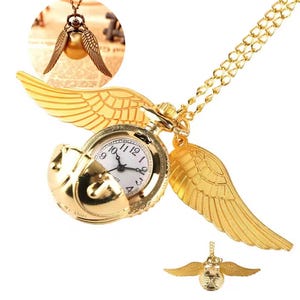 Inspired by Harry&#39;s World- Premium Golden Wings Snitch Watch Necklace!