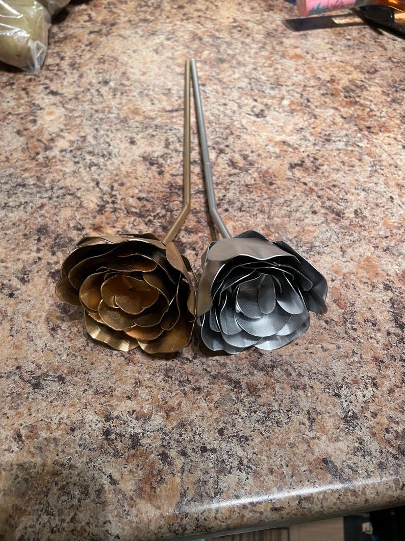 Metal Rose Rattle Sheet Metal Rose - Etsy