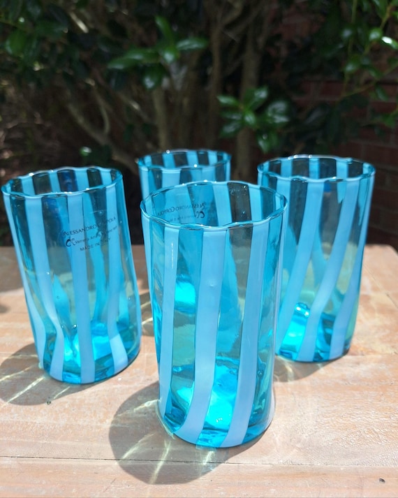 Murano Glass Tumblers Made in Italy Hand Blown Drinking Glasses Set Colorful Cups Handmade Decor italian Glassware Millefiori Unique Gifts