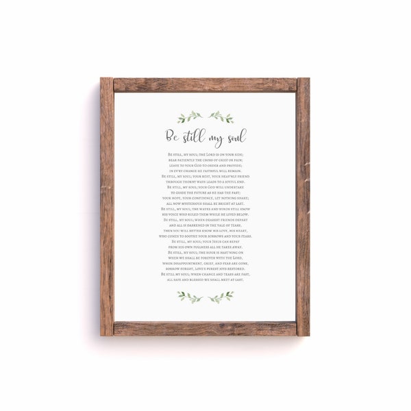 Be Still My Soul | Hymn | Uplifting Christian Art Printable