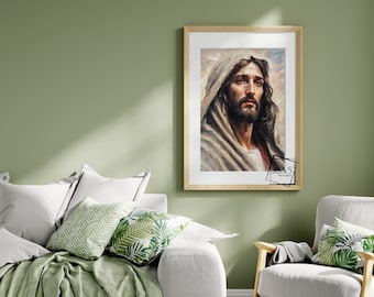 El Redentor - Arte de Jesucristo - Arte SUD - Regalo misionero - arte religioso - Arte mormón - Arte imprimible SUD - Regalo de bautismo - Decoración de pared SUD