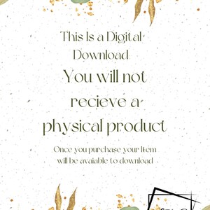 May include: A digital download notice with green leaves and gold glitter. The text reads: "This is a Digital Download. You will not recieve a physical product. Once you purchase your Item will be avaiable to download. LDS ART Galleries"