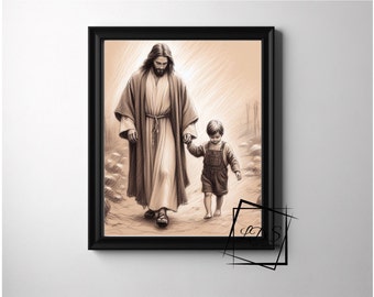 Lead me guide me - I am a child of God - Jesus wall art - LDS art - Primary Wall art - Children's Room wall art - Jesus Christ Wall Art