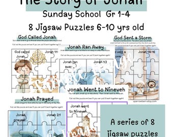 Jonah and the Whale Puzzle Set: Sunday School Activity (PDF File)