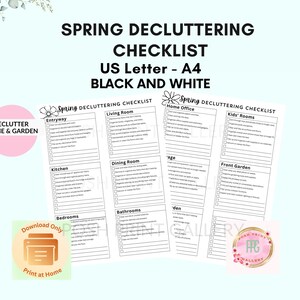 Spring Decluttering Checklist Printable Home and Garden Cleaning ...