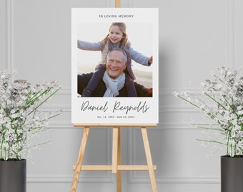 Minimalist Funeral Welcome Sign Template | Editable Funeral Template | Memorial Template | Funeral Announcement | Digital Download