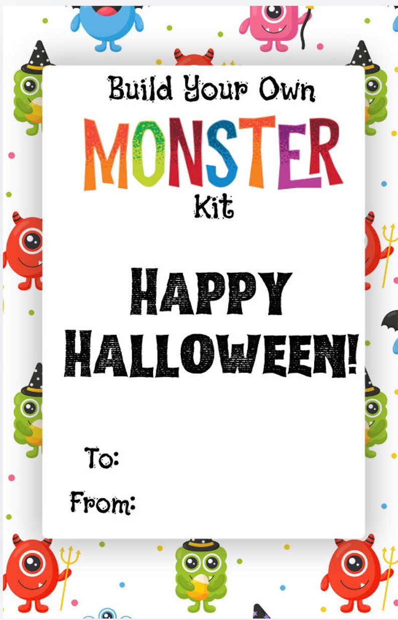 Halloween Printable Make Your Own Monster Bag Topper Monster Favor ...