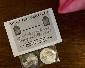 Cemetery & Flower Buttons (Set of 2) – Tombstone Tourism Floriography