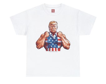 President Trump T-Shirt - MAGA, Fighter, White, Fighter, America, Election, Cotton, MyKidsNotYours, MKNY, My Kids Not Yours