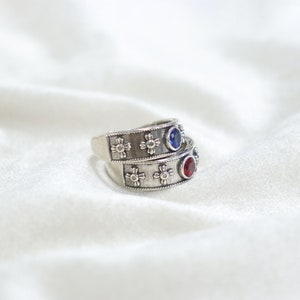 Howls Moving Castle Ring,Howls Ring Inlaid with Shiny Diamonds, A pair of S925 Silver Howling Rings Sophie Rings, Couple Ring, Anime Rings image 2