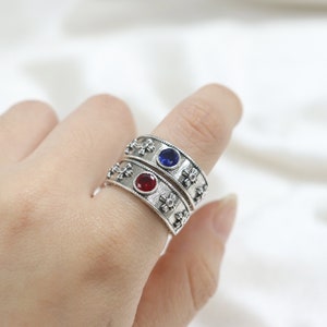 Howls Moving Castle Ring,Howls Ring Inlaid with Shiny Diamonds, A pair of S925 Silver Howling Rings Sophie Rings, Couple Ring, Anime Rings image 5