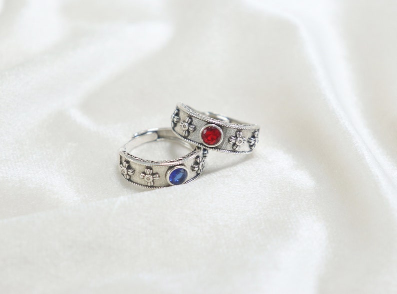 Howls Moving Castle Ring,Howls Ring Inlaid with Shiny Diamonds, A pair of S925 Silver Howling Rings Sophie Rings, Couple Ring, Anime Rings image 1