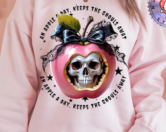 Poison Apple Skull PNG • Gothic Halloween Clipart (Digital Download)