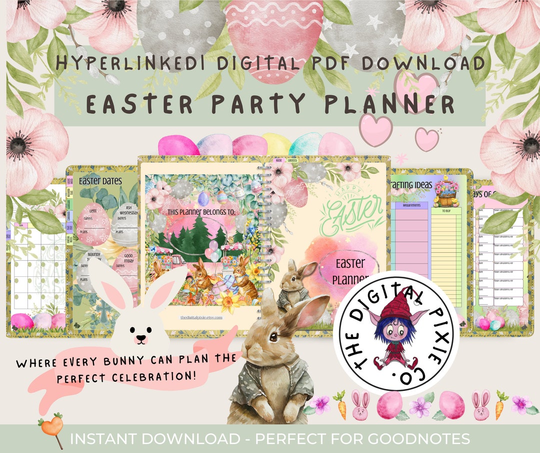 Easter Party Planner, Egg Hunt Planning Guide, Digital Easter Planner ...