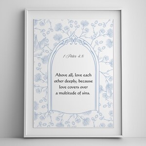 1 Peter 4:8 Christian Decor, Home Gift, Wedding Gift, Christian Bible Art Bible Quote, Vintage Wall Art, Digital Print, Christian Scripture